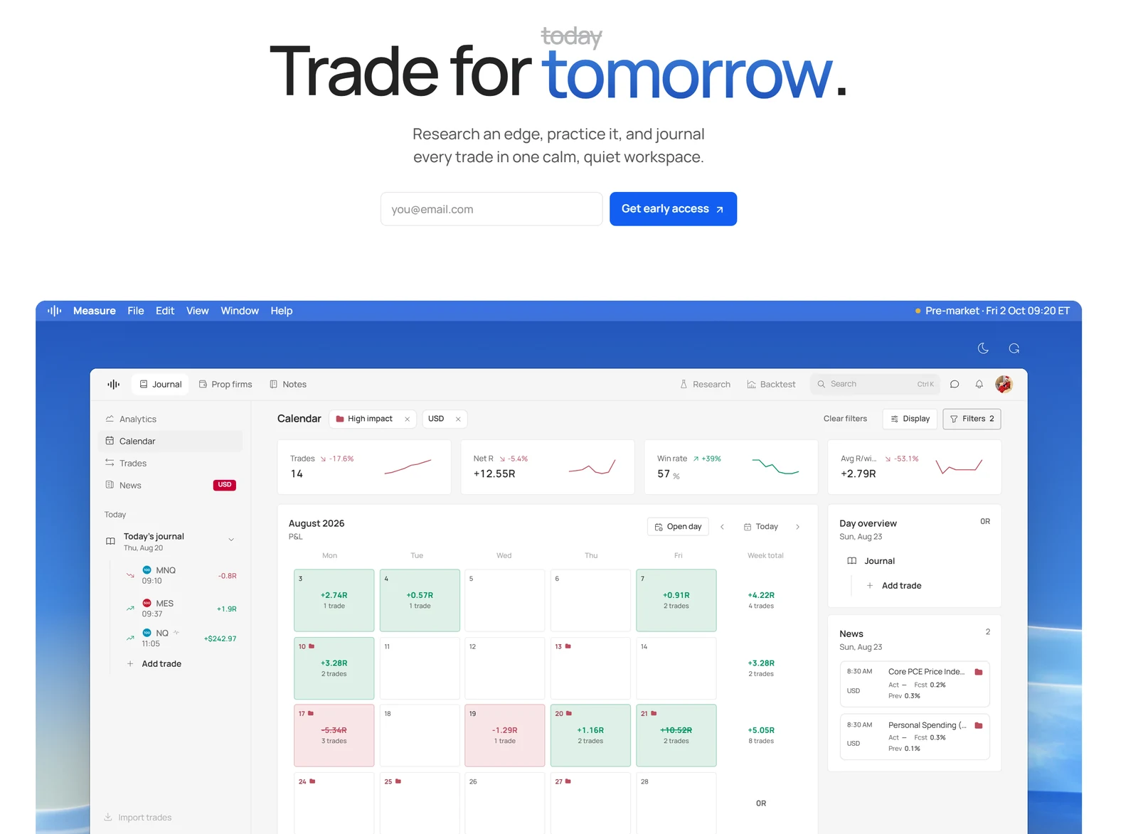 Measure landing page